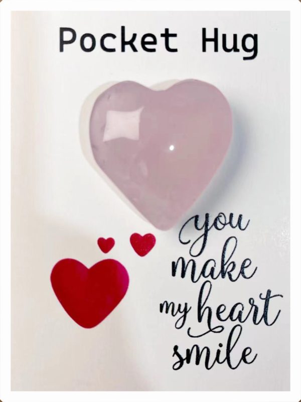 Pocket Hug Gift - Pink Crystal Heart Stone - 图片 3